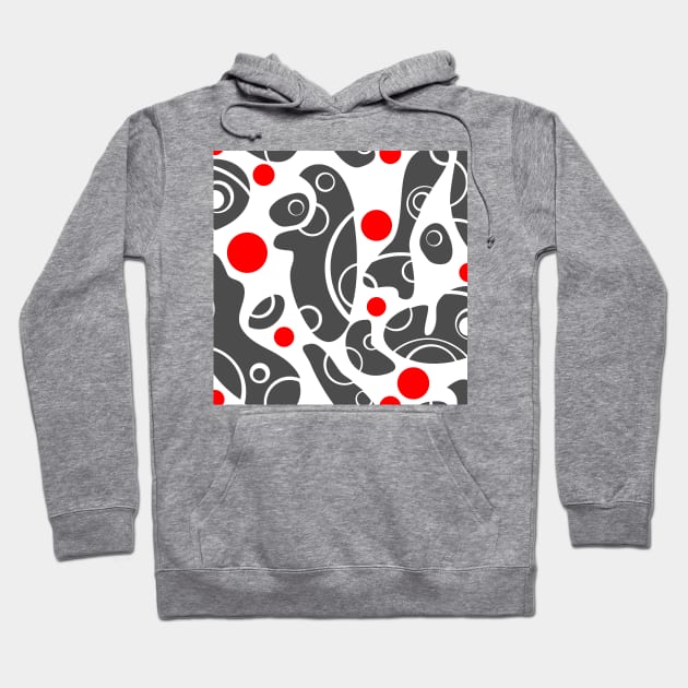 Whale Sonics Grey and Red on White Hoodie by ArtticArlo